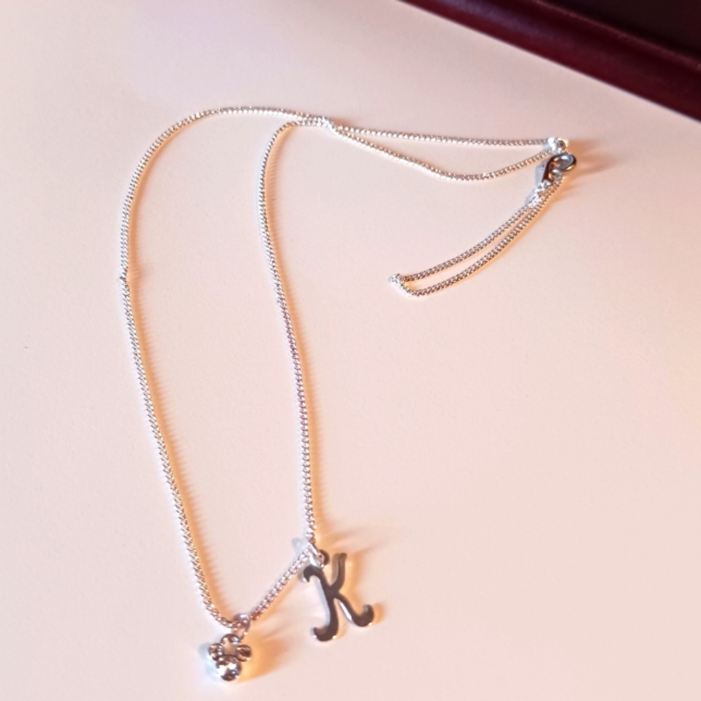 Disney K Initial Mickey Mouse Necklace